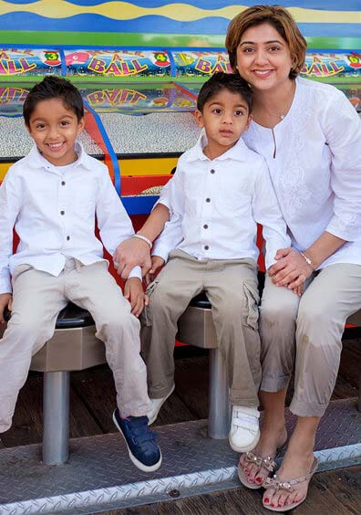 Picture of Dr Bijal Joshi with two children